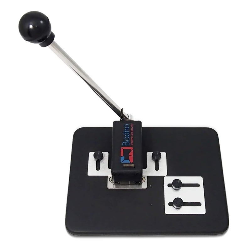 Bodno Heavy Duty Desktop ID Badge Slot Punch Black - Cr80 30 Mil PVC Card Slot Puncher w/Adjustable Centering Guides - Image 1